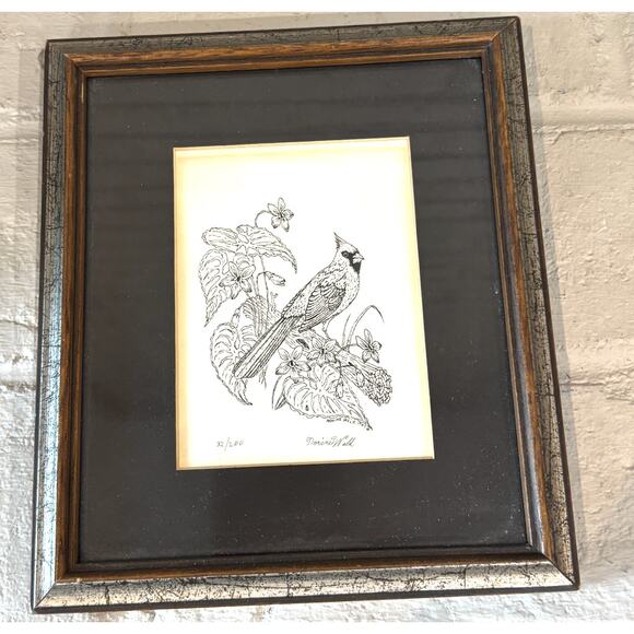 VINTAGE LTD EDT 1987 Bird Print By NORINE WELK Signed Framed